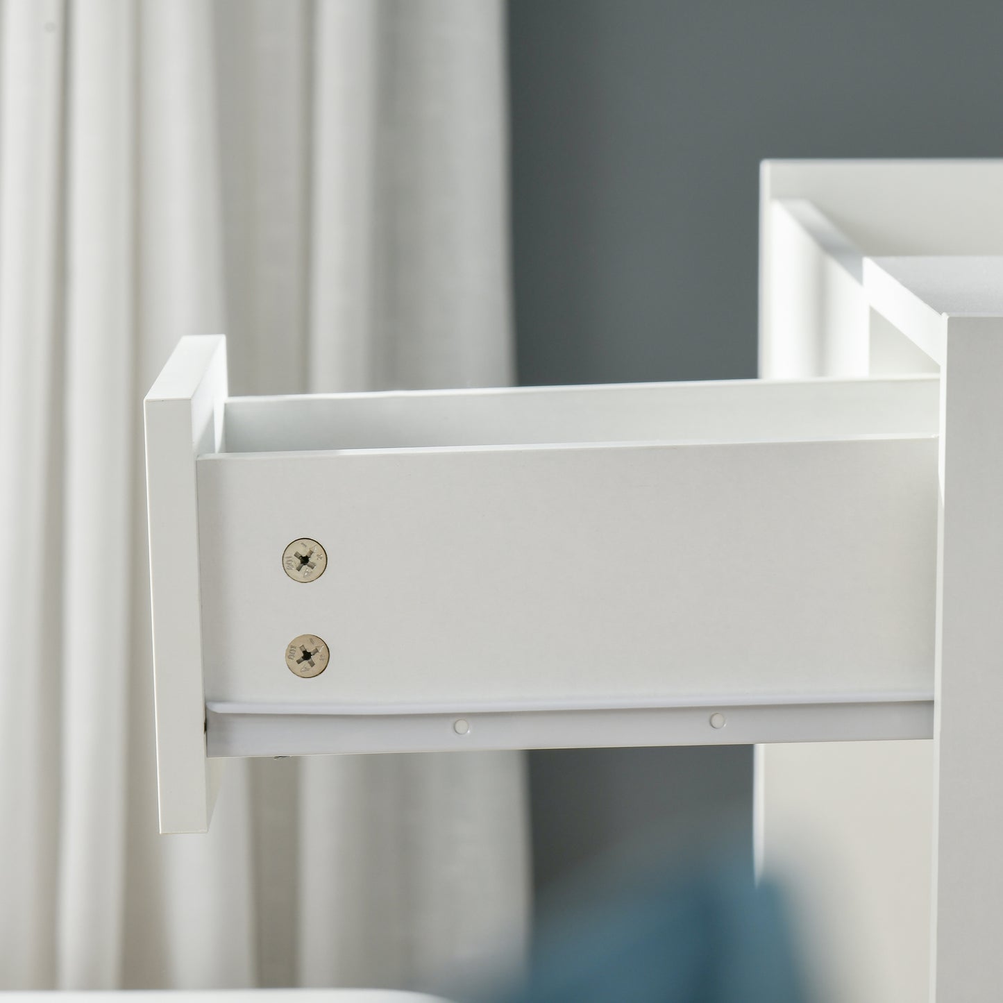 Dressing Table With Padded Stool-White