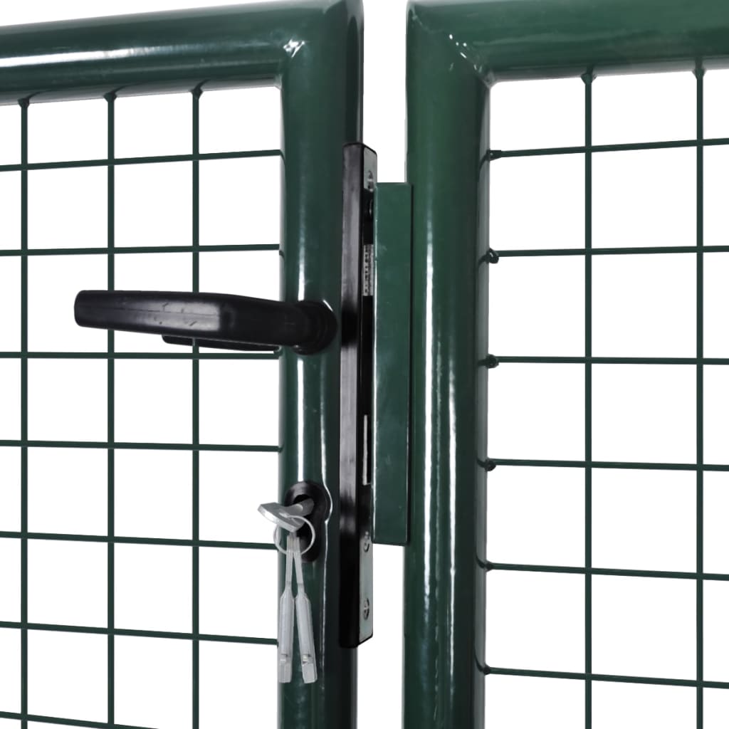 Fence Gate Steel 306x100 cm Green