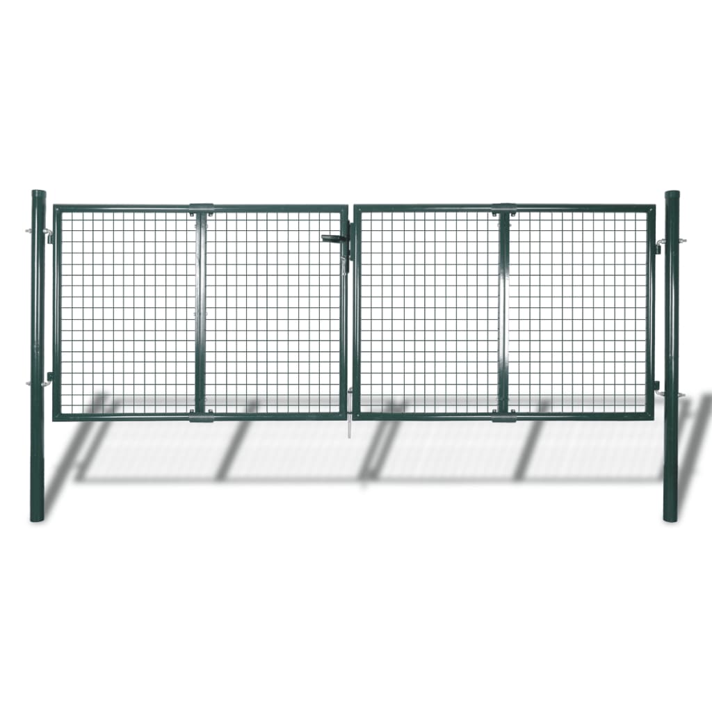 Fence Gate Steel 306x125 cm Green