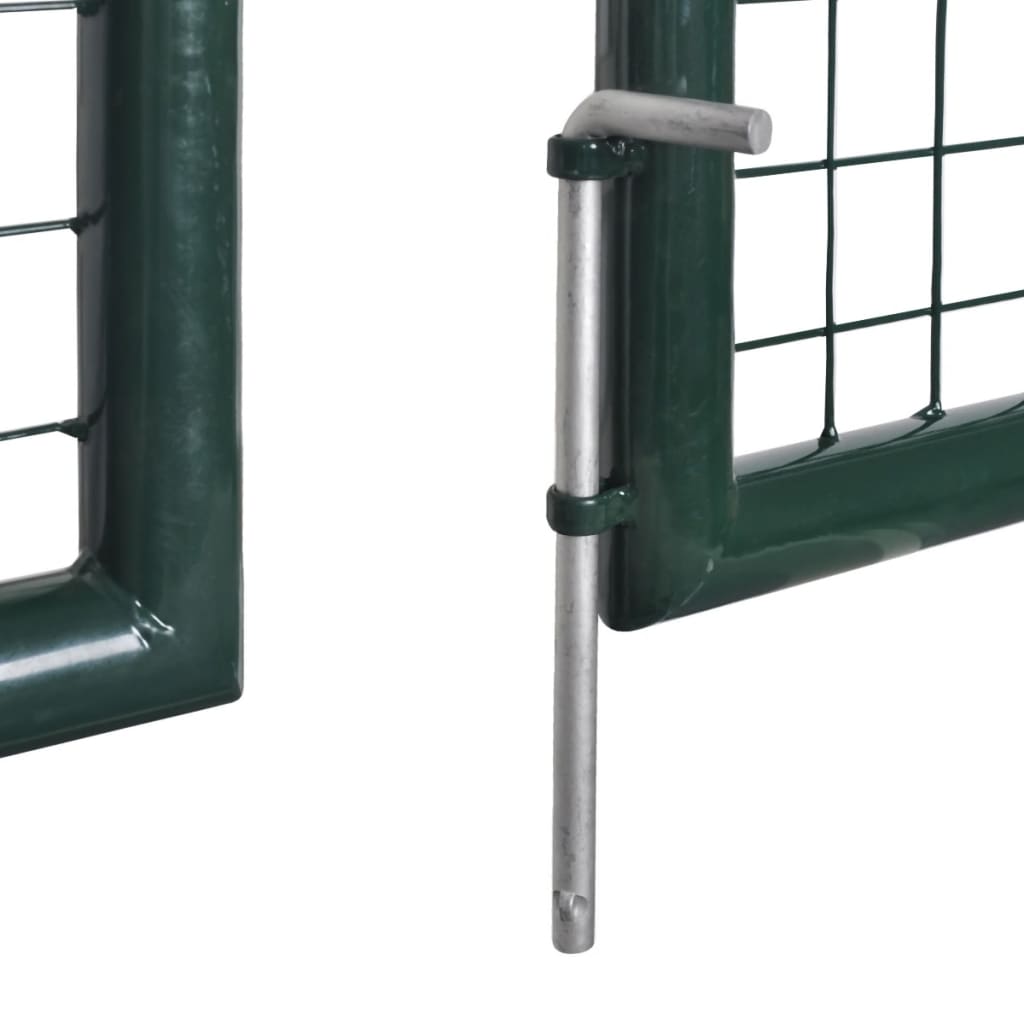 Fence Gate Steel 306x125 cm Green