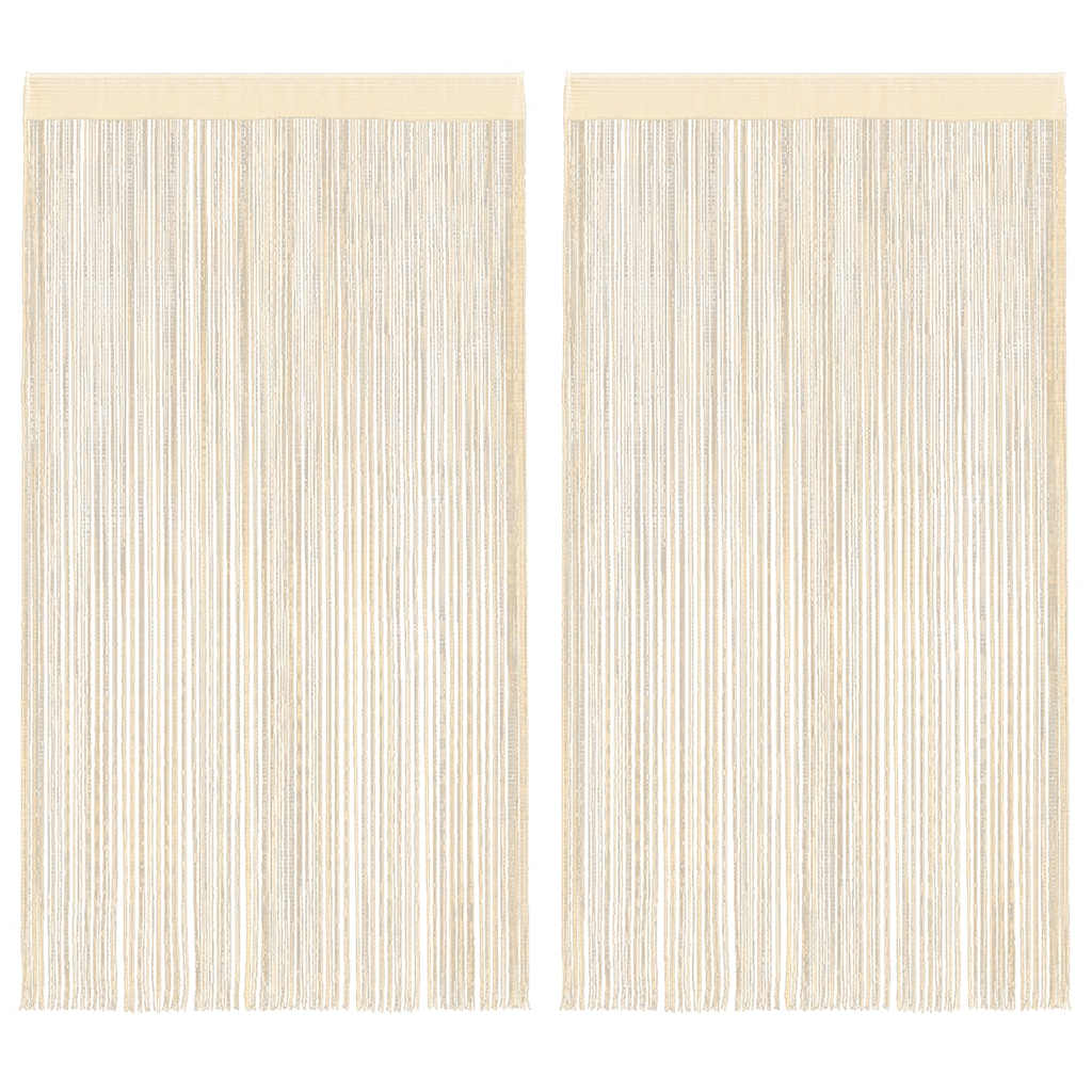 String Curtains 2 pcs 140x250 cm Cream