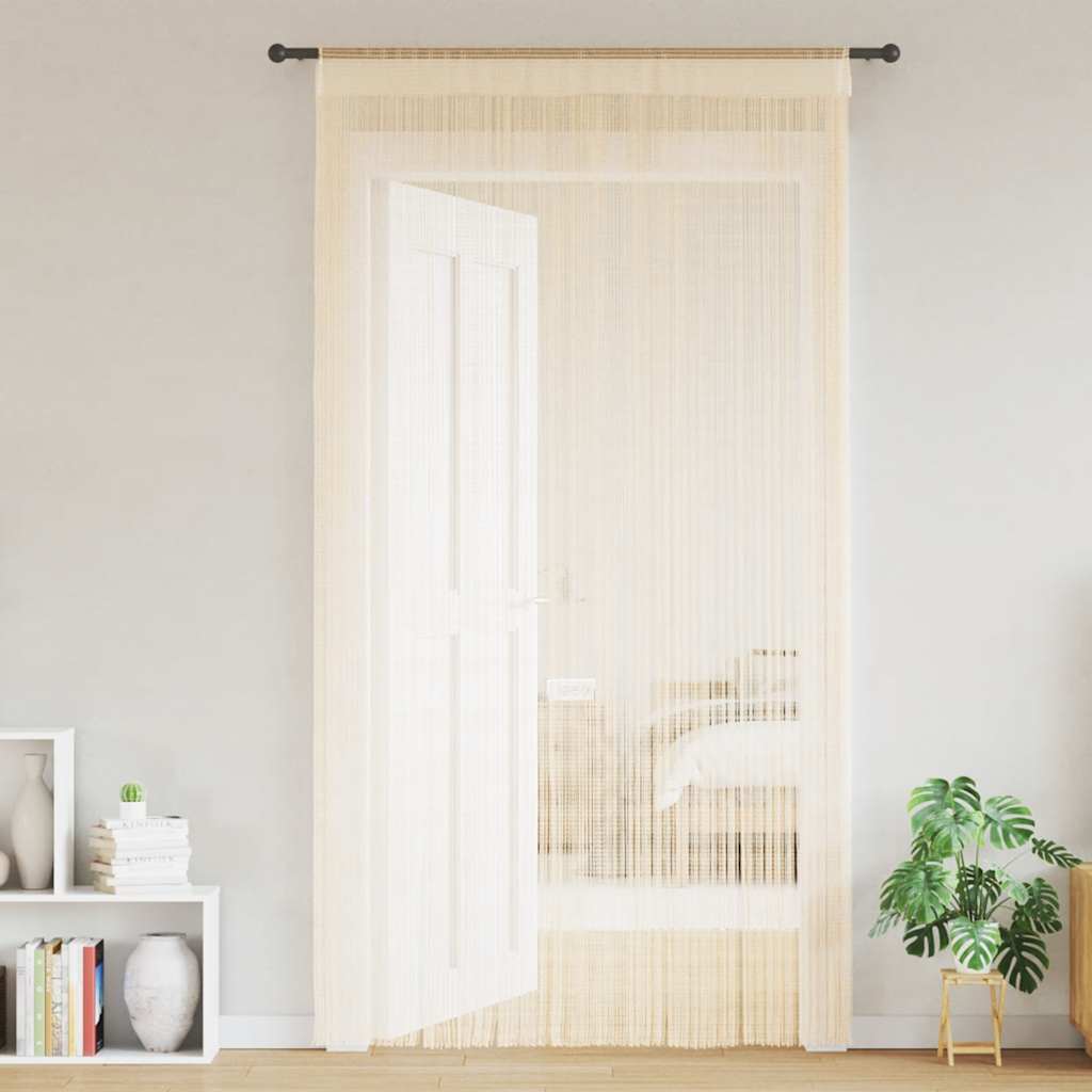 String Curtains 2 pcs 140x250 cm Cream