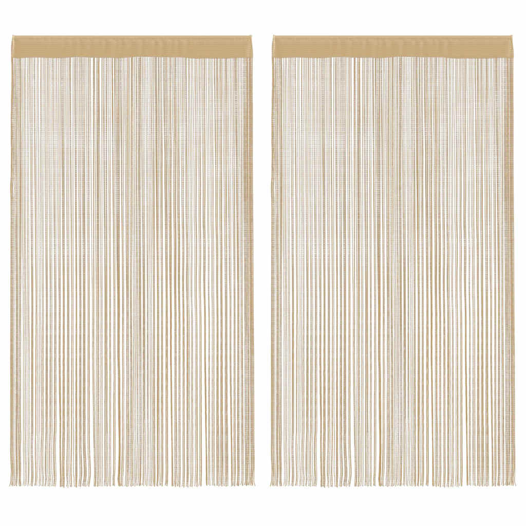 String Curtains 2 pcs 100x250 cm Beige