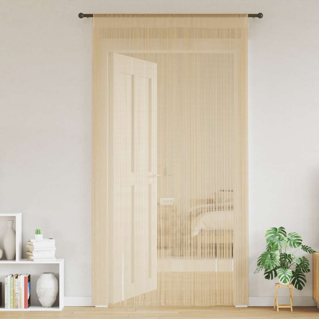 String Curtains 2 pcs 100x250 cm Beige