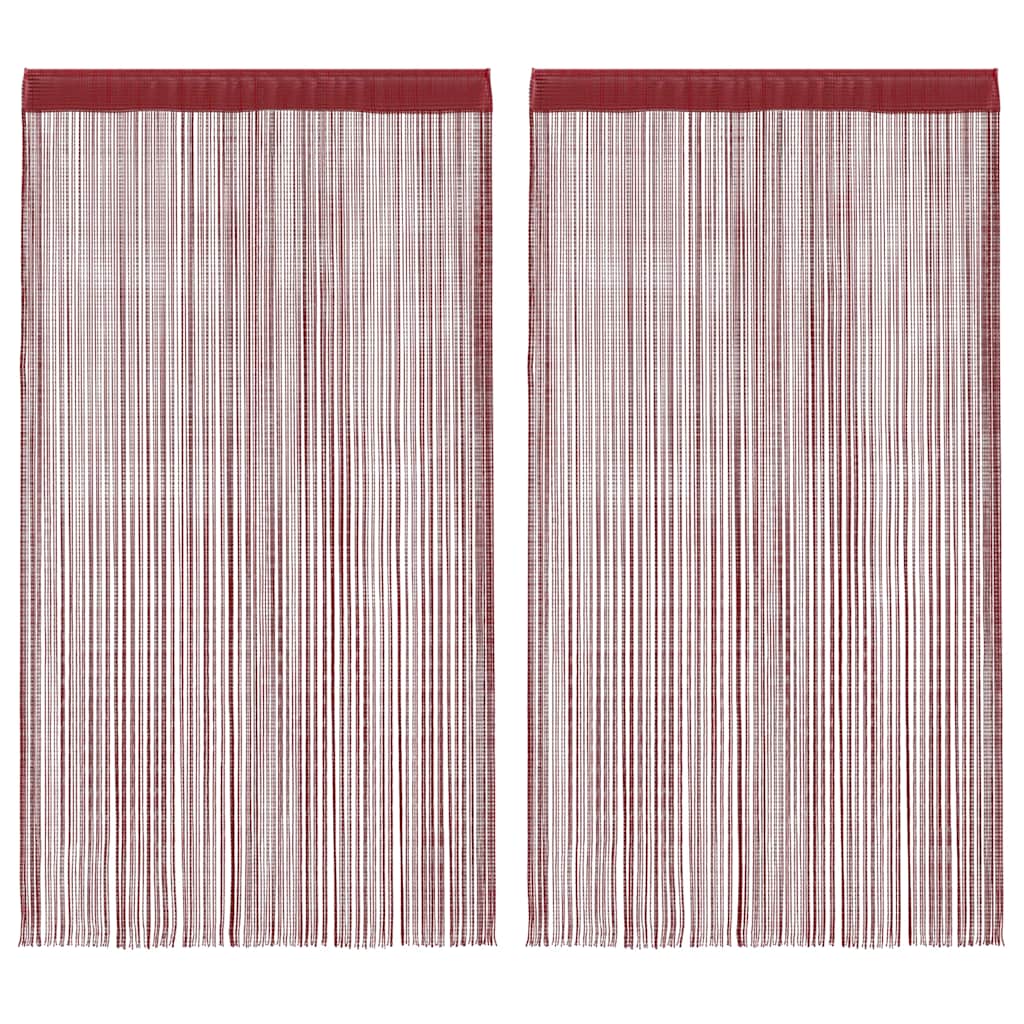 String Curtains 2 pcs 100x250 cm Burgundy