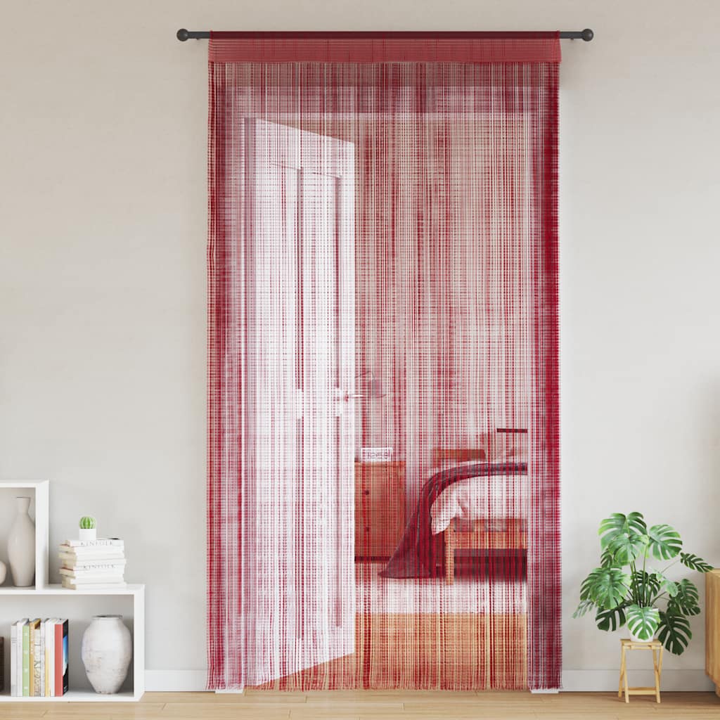 String Curtains 2 pcs 100x250 cm Burgundy
