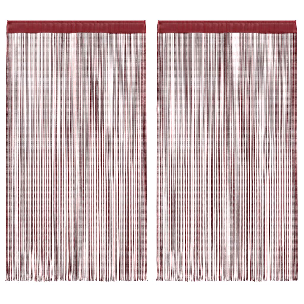 String Curtains 2 pcs 140x250 cm Burgundy