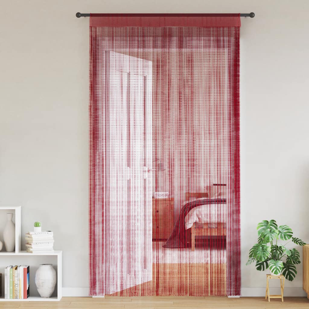 String Curtains 2 pcs 140x250 cm Burgundy