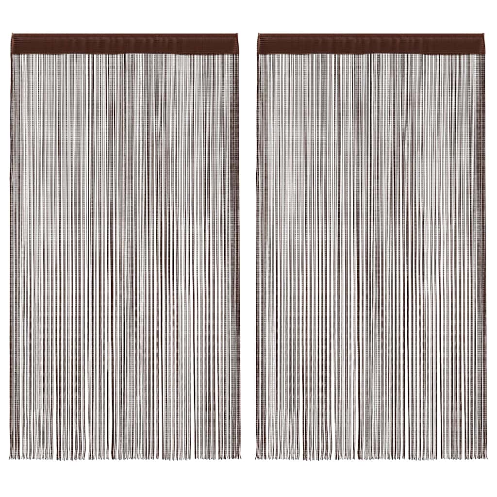 String Curtains 2 pcs 140x250 cm Brown