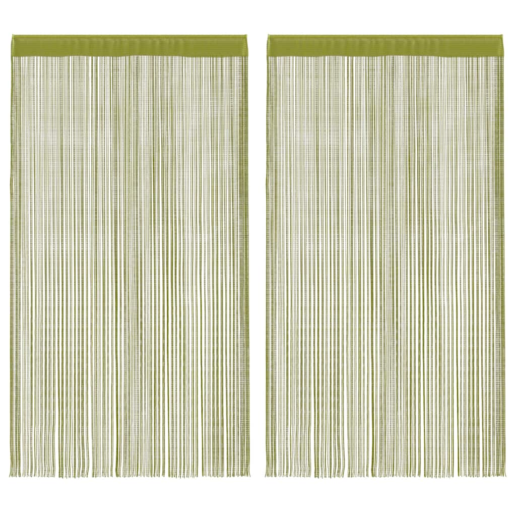 String Curtains 2 pcs 100x250 cm Green