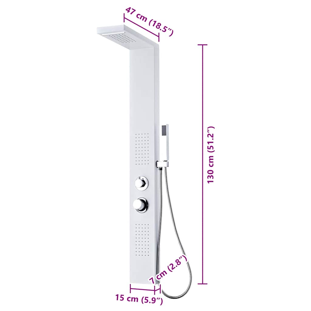 Shower Panel System Aluminium Matte White