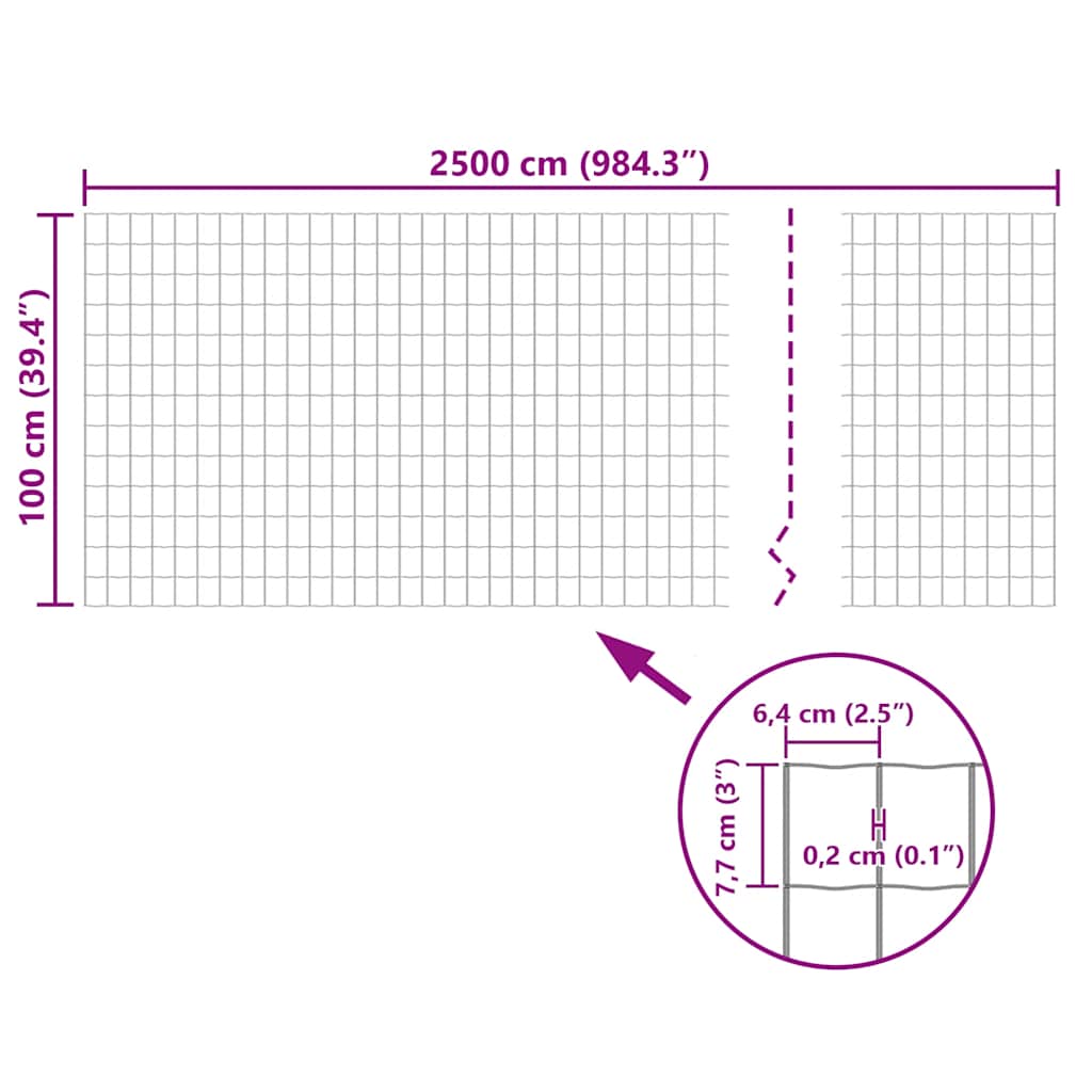 Euro Fence Steel 25x1 m Grey