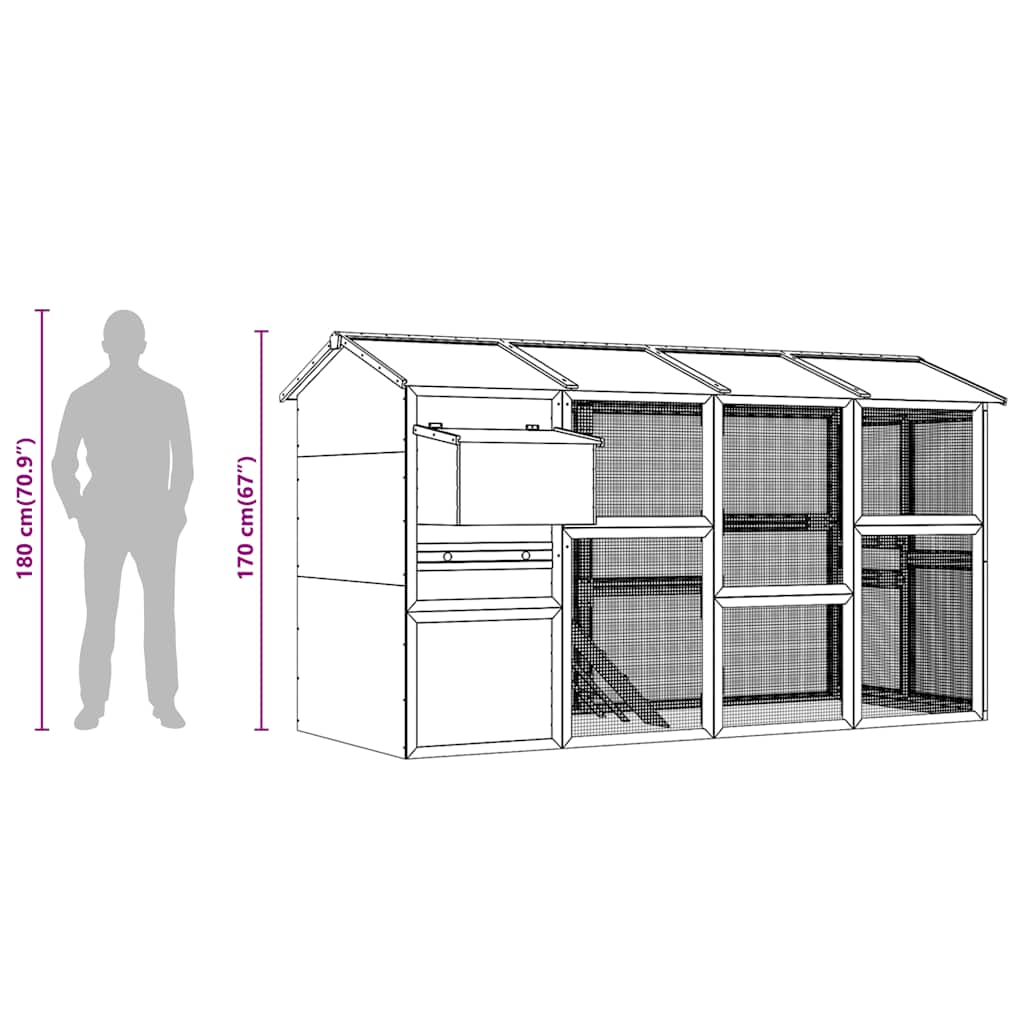 Chicken Coop Wood 295x163x170 cm