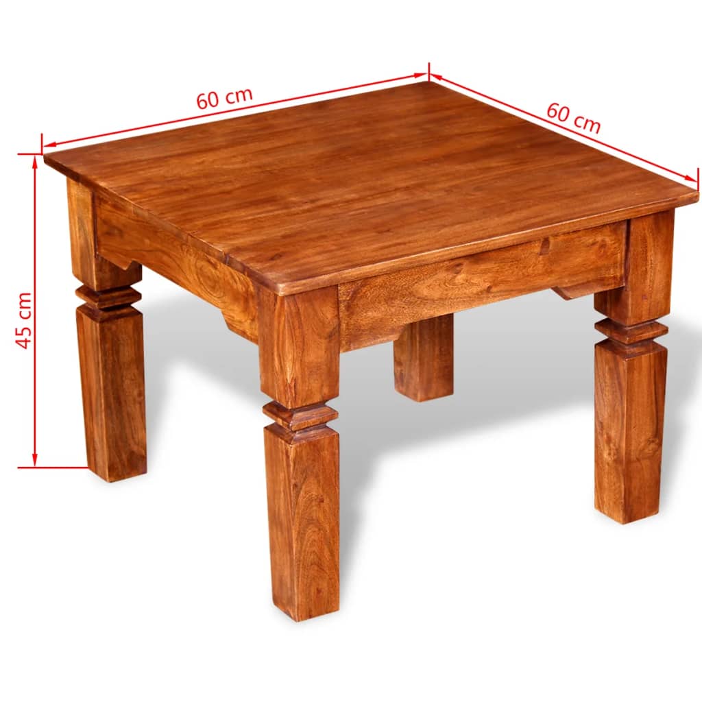 Coffee Table Solid Wood 60x60x45 cm