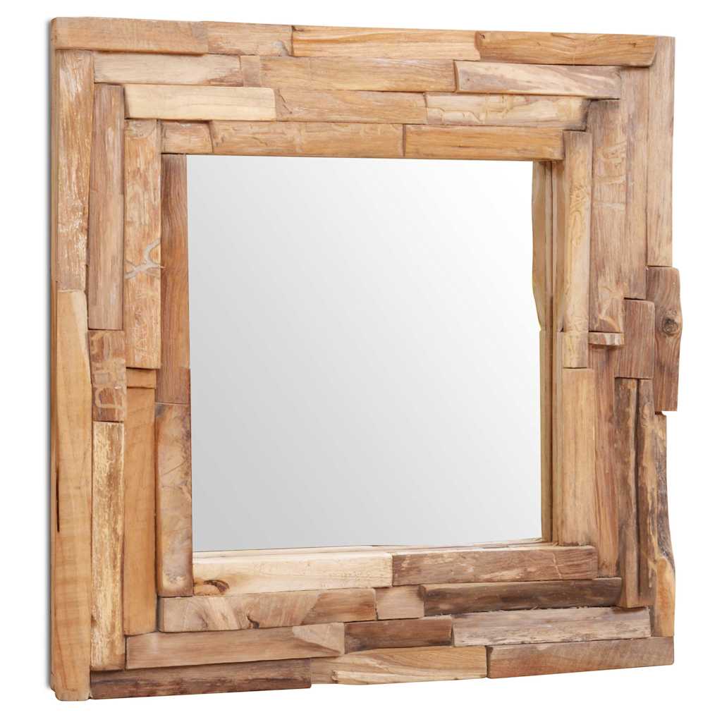Decorative Mirror Teak 60x60 cm Square