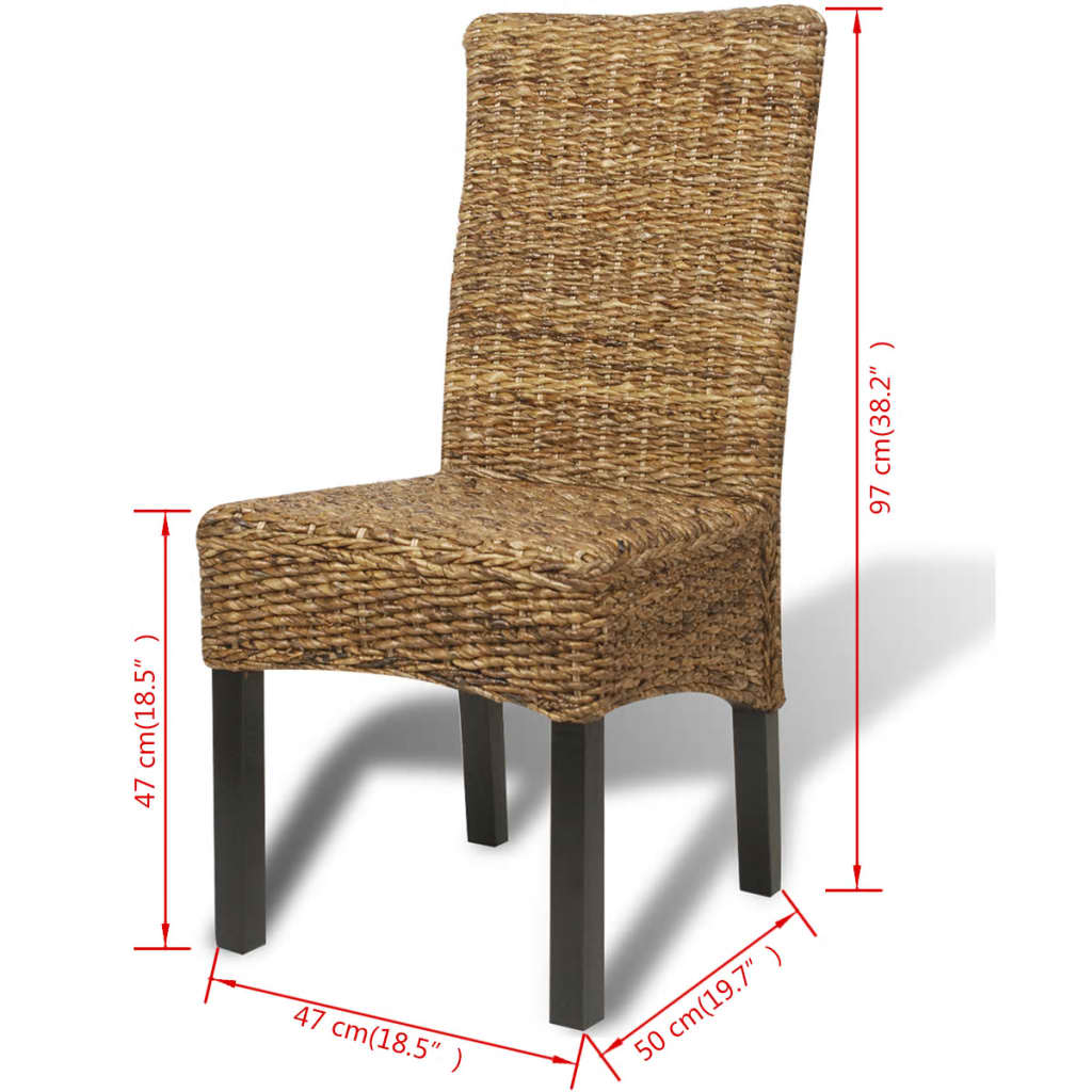 Dining Chairs 4 pcs Abaca and Solid Mango Wood