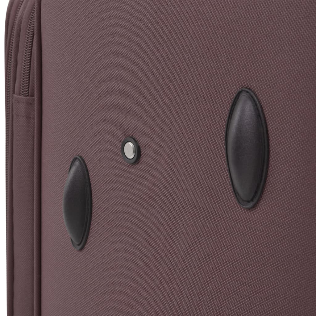 3 Piece Soft Case Trolley Set Coffee