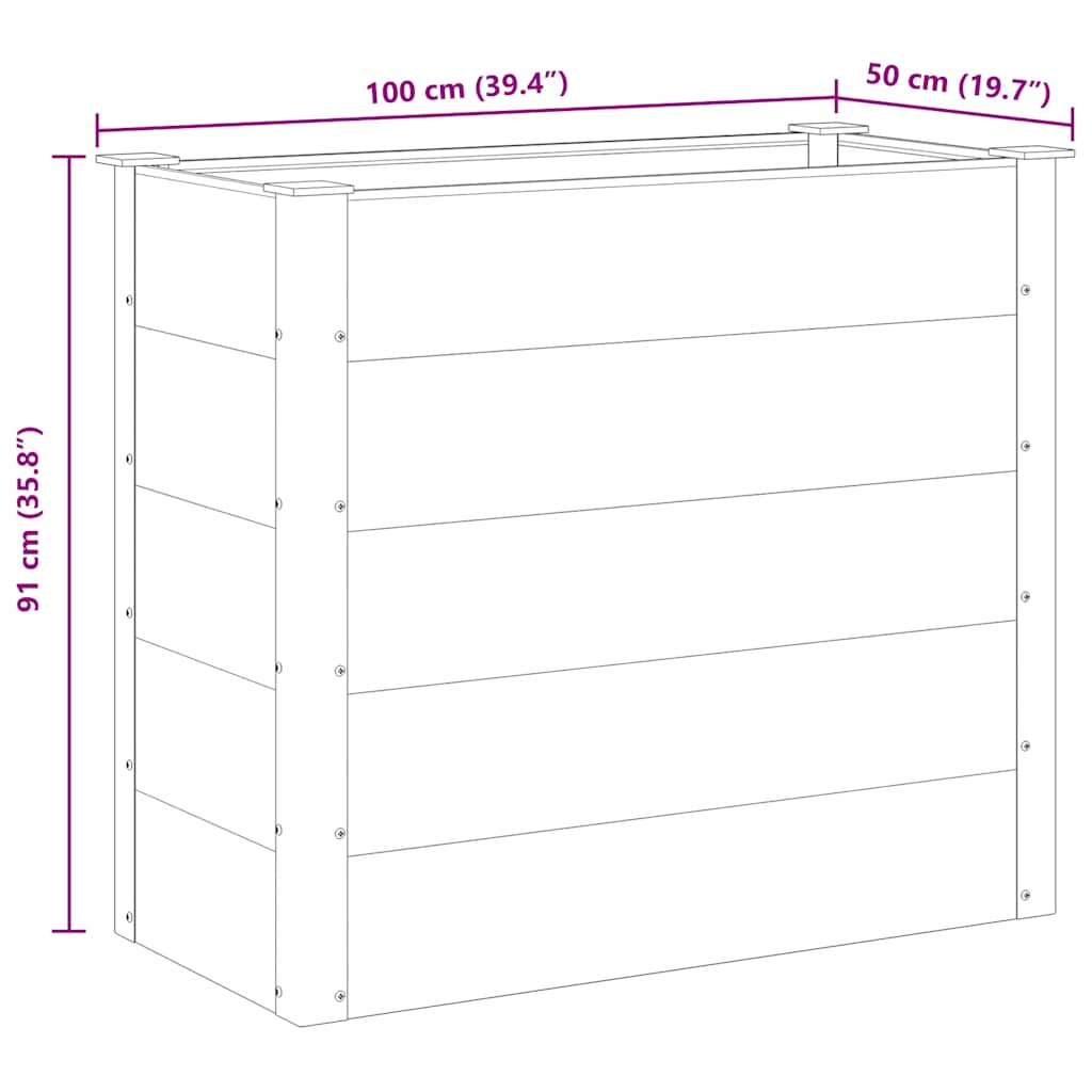 Garden Raised Bed WPC 100x50x91 cm Grey