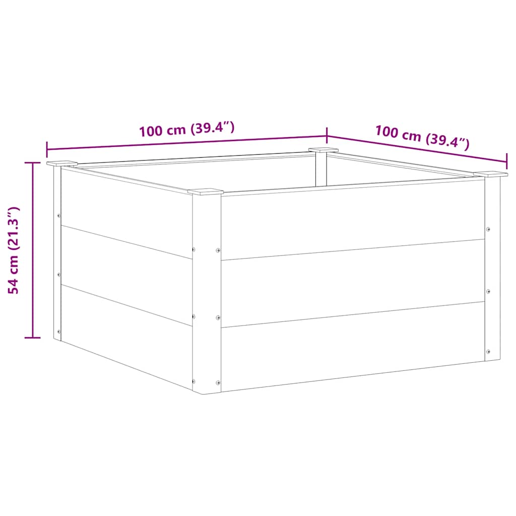 Garden Raised Bed WPC 100x100x54 cm Grey