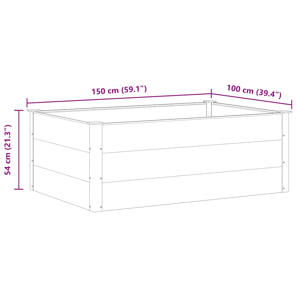 Garden Raised Bed WPC 150x100x54 cm Grey