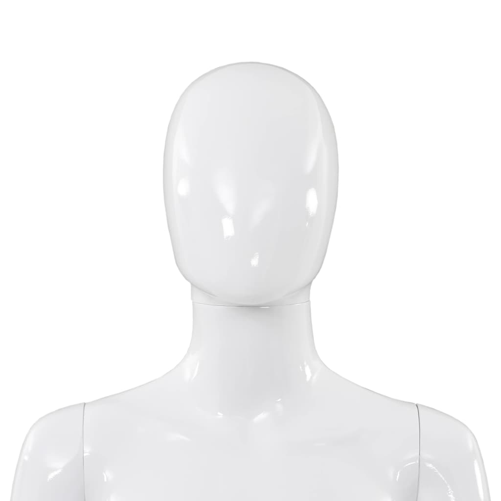Full Body Female Mannequin with Glass Base Glossy White 175 cm