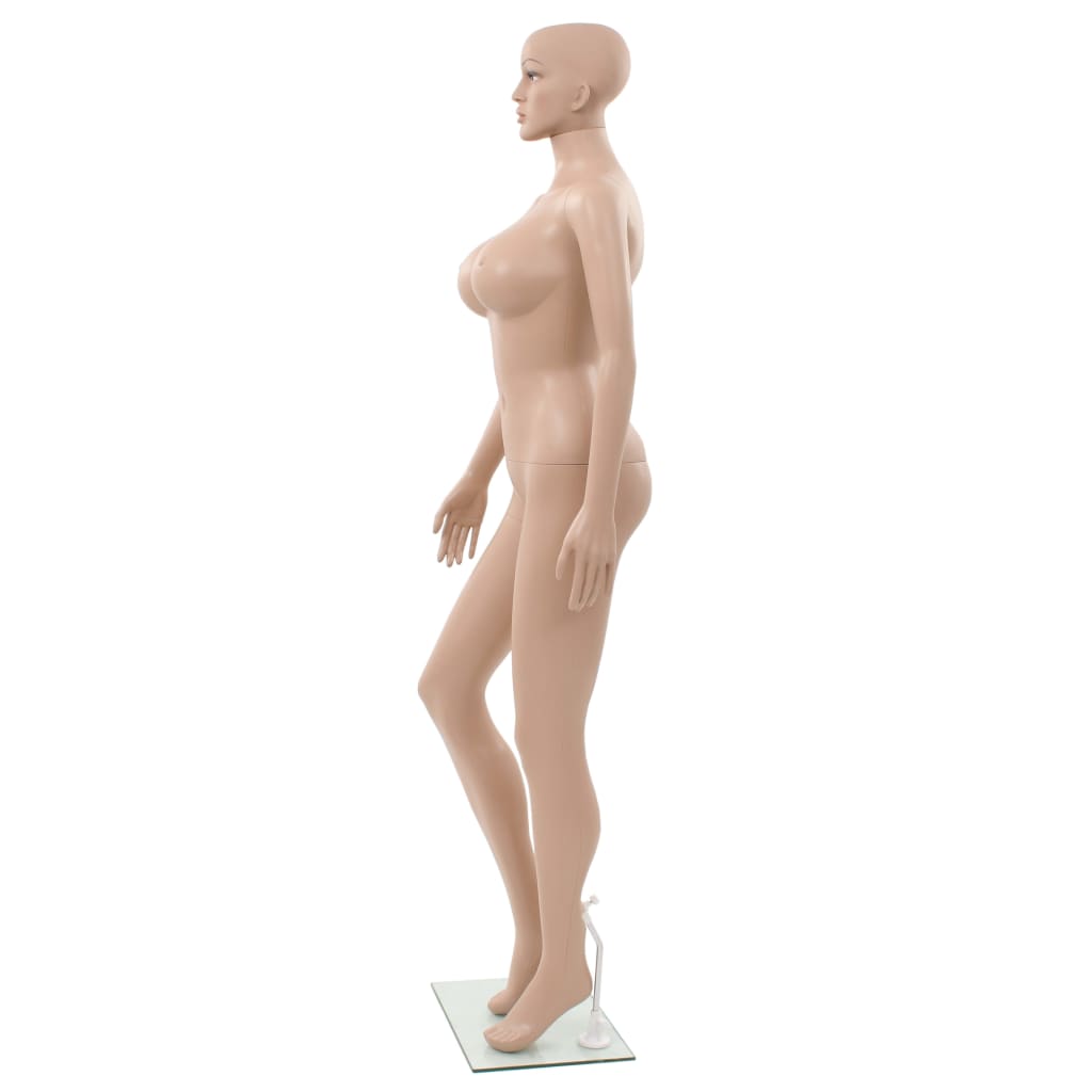 Female Mannequin with Glass Base Beige 180 cm