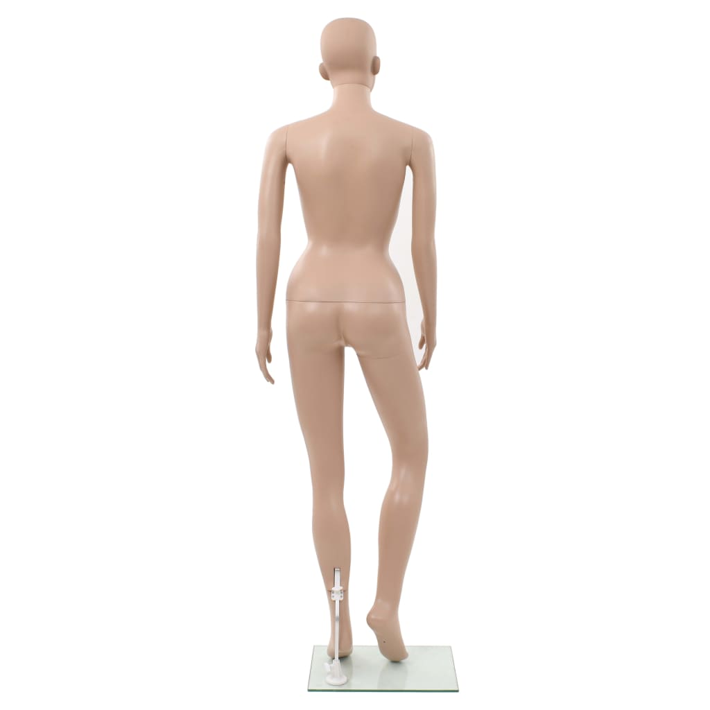Female Mannequin with Glass Base Beige 180 cm