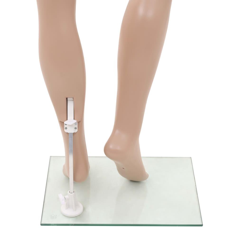 Female Mannequin with Glass Base Beige 180 cm