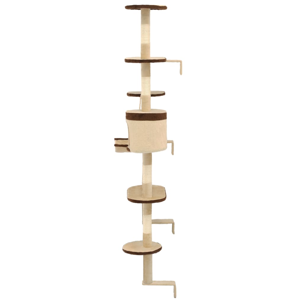 Cat Tree with Sisal Scratching Posts Wall Mounted 194 cm