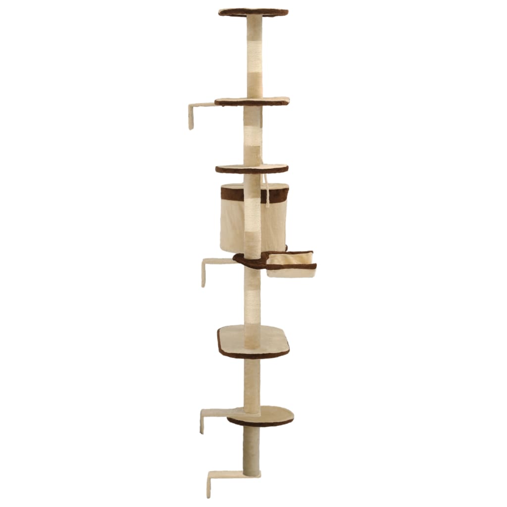 Cat Tree with Sisal Scratching Posts Wall Mounted 194 cm