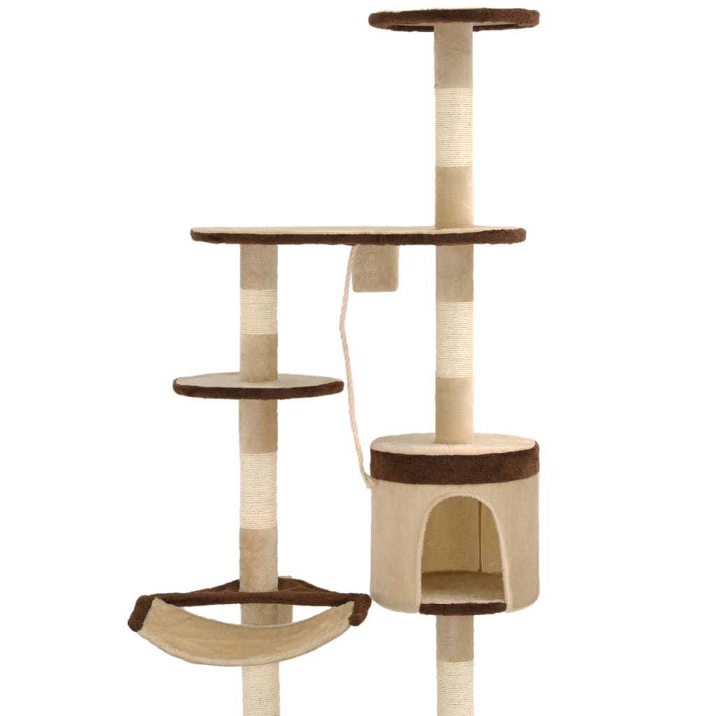 Cat Tree with Sisal Scratching Posts Wall Mounted 194 cm