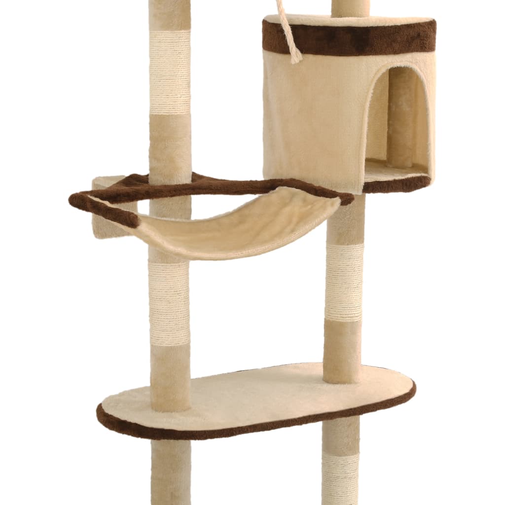 Cat Tree with Sisal Scratching Posts Wall Mounted 194 cm