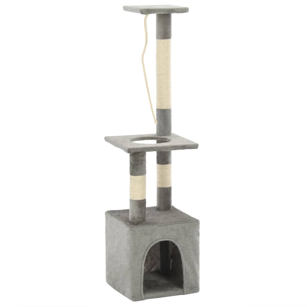 Cat Tree with Sisal Scratching Posts 109 cm Grey