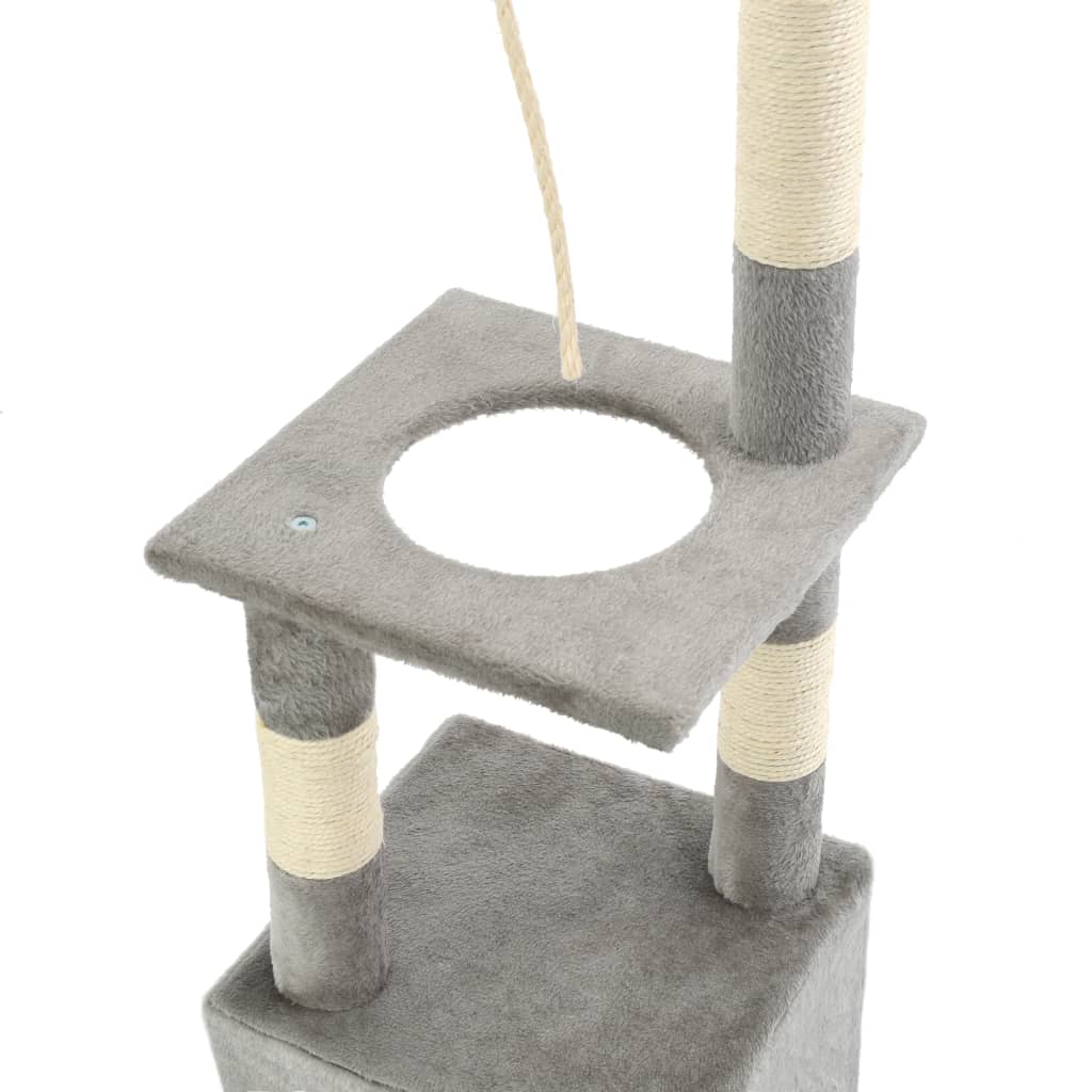 Cat Tree with Sisal Scratching Posts 109 cm Grey