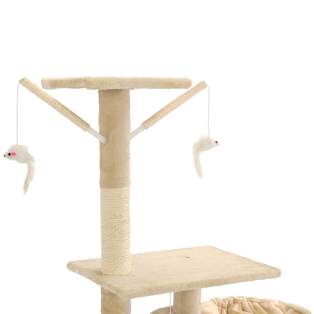 Cat Tree with Sisal Scratching Posts 230-250 cm Beige