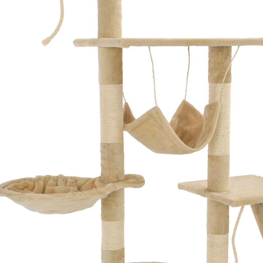 Cat Tree with Sisal Scratching Posts 230-250 cm Beige