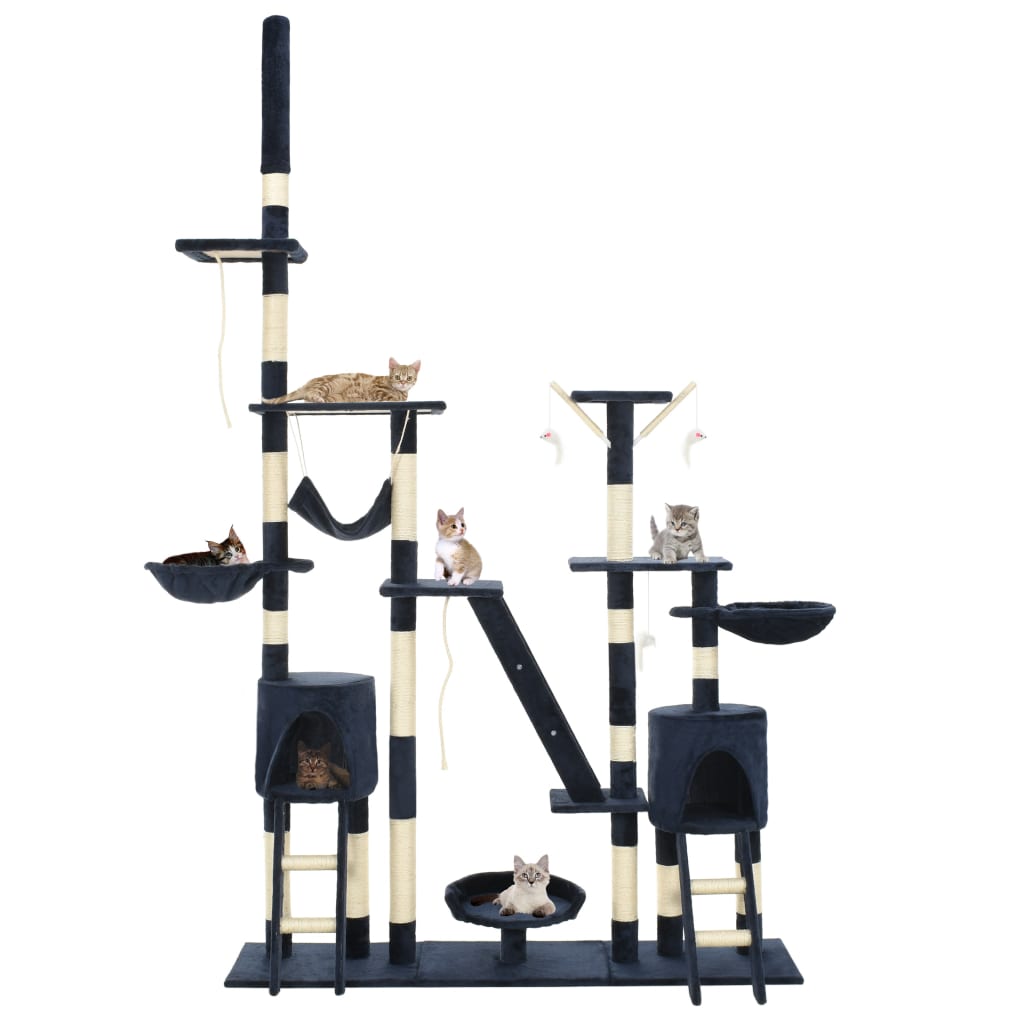 Cat Tree with Sisal Scratching Posts 230-250 cm Blue