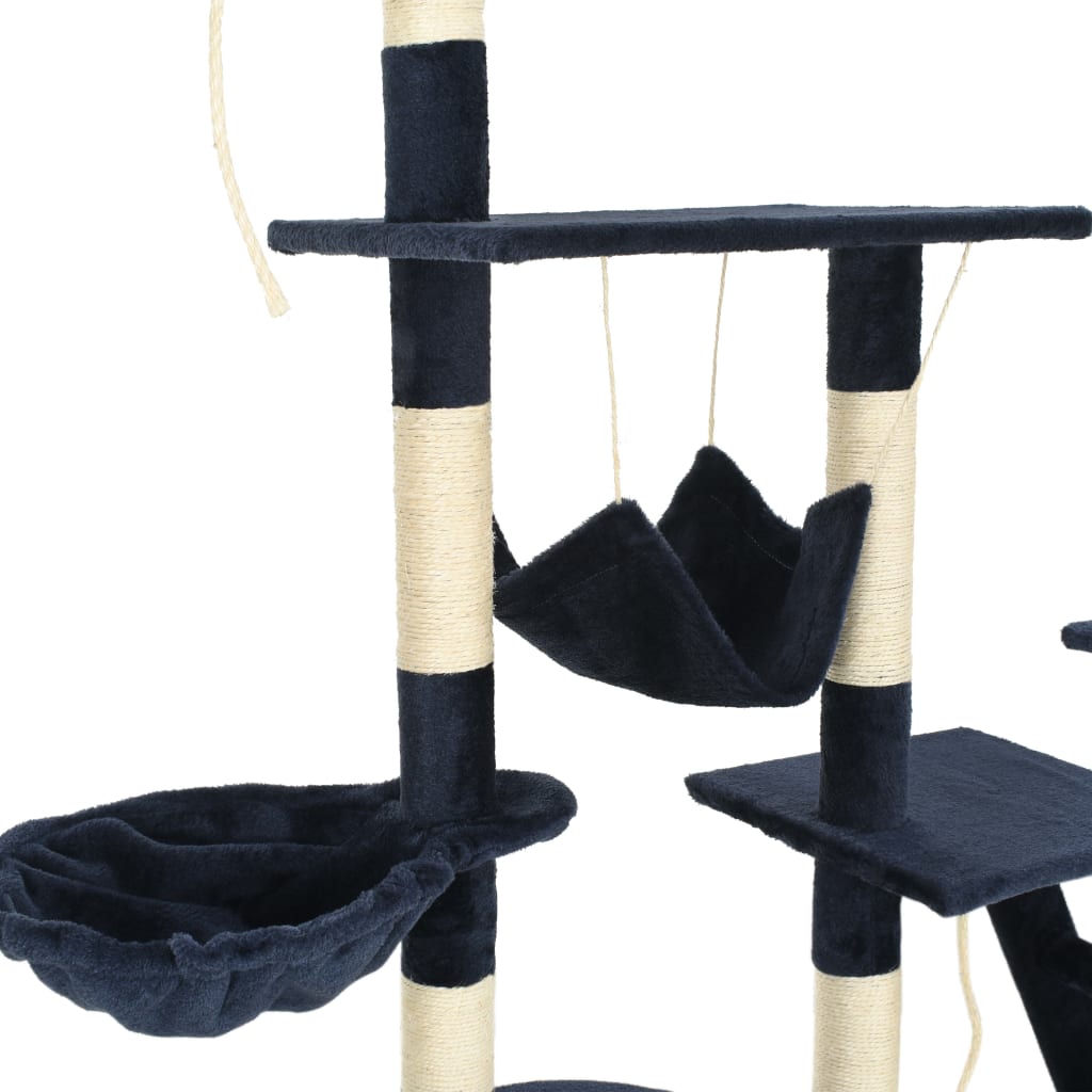Cat Tree with Sisal Scratching Posts 230-250 cm Blue