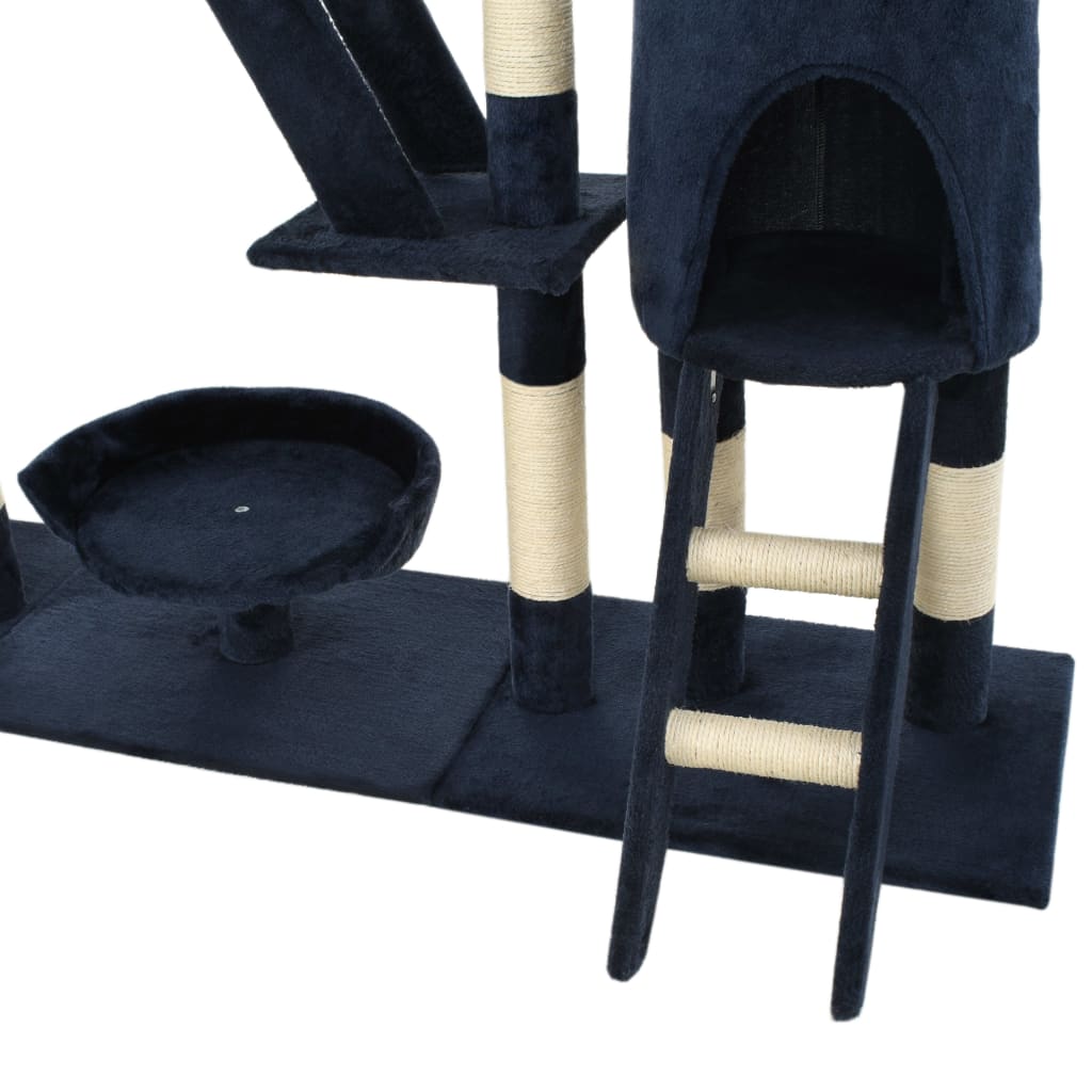 Cat Tree with Sisal Scratching Posts 230-250 cm Blue
