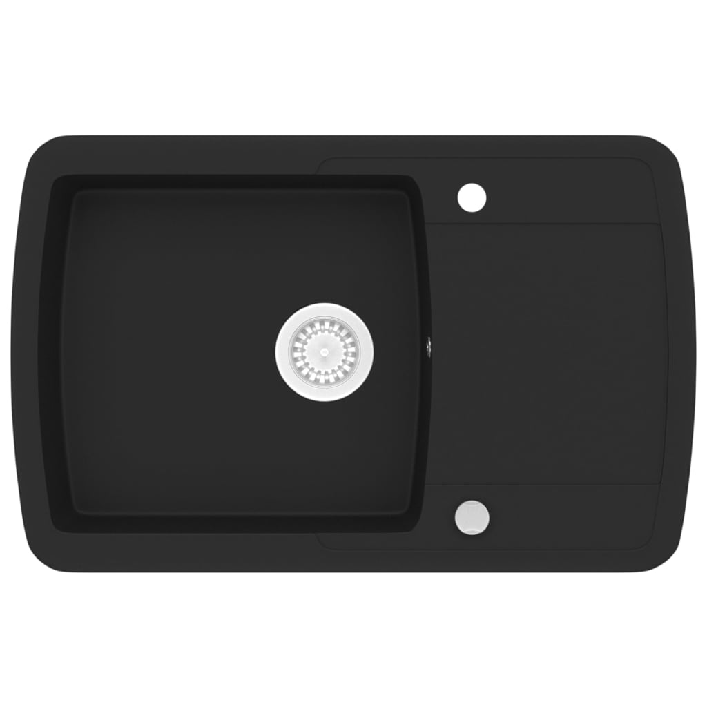 Granite Kitchen Sink Single Basin Black