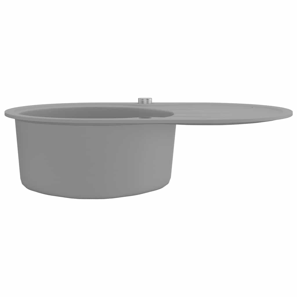 Granite Kitchen Sink Single Basin Oval Grey