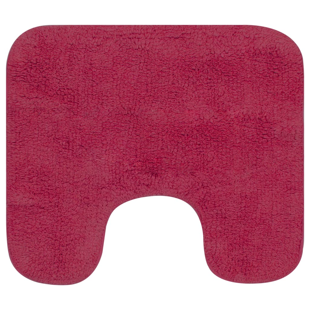 Bathroom Mat Set 2 Pieces Fabric Fuchsia