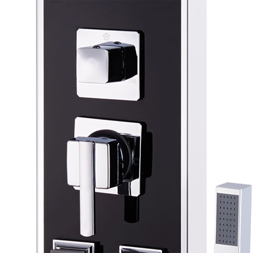 Shower Panel Unit Glass 18x42.1x120 cm Black