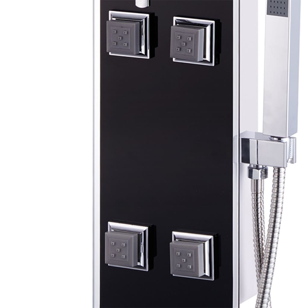 Shower Panel Unit Glass 18x42.1x120 cm Black