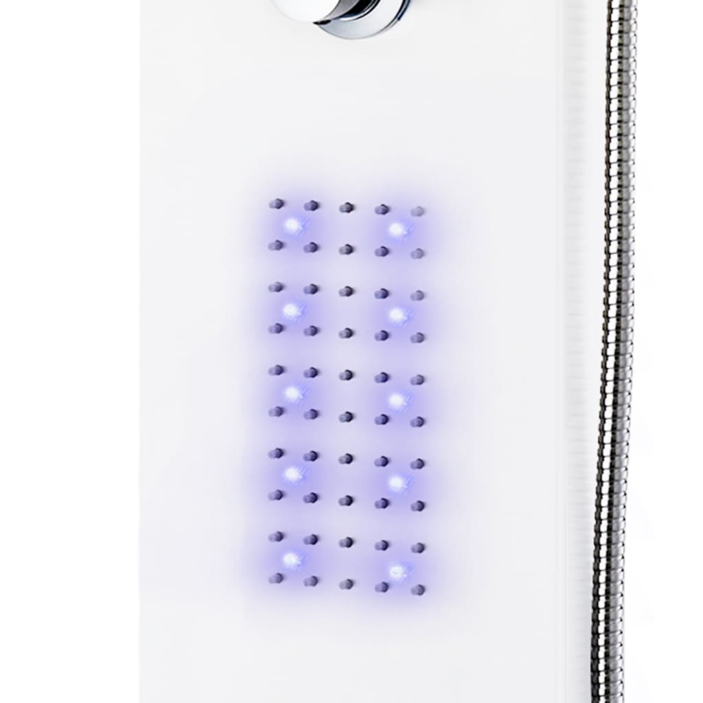 Shower Panel Unit Aluminium 20x44x130 cm White