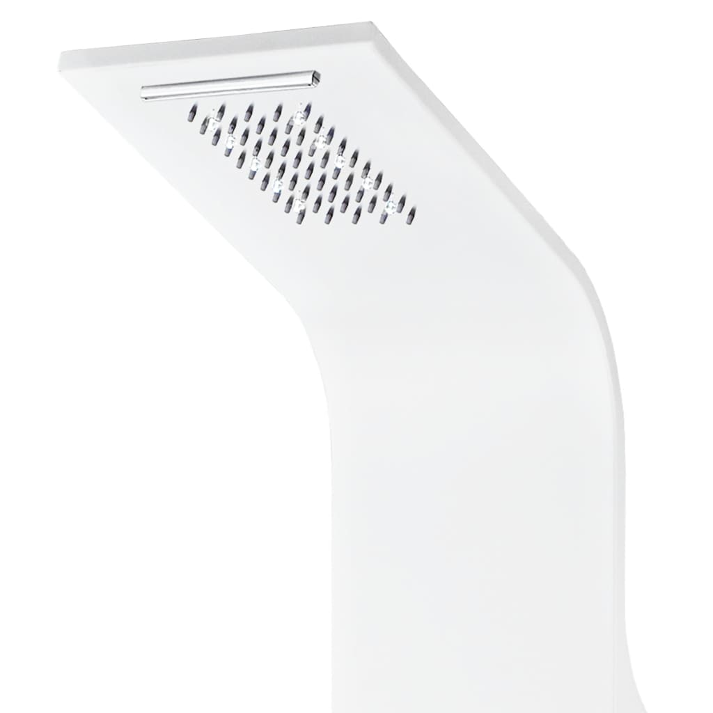 Shower Panel Unit Aluminium 20x44x130 cm White
