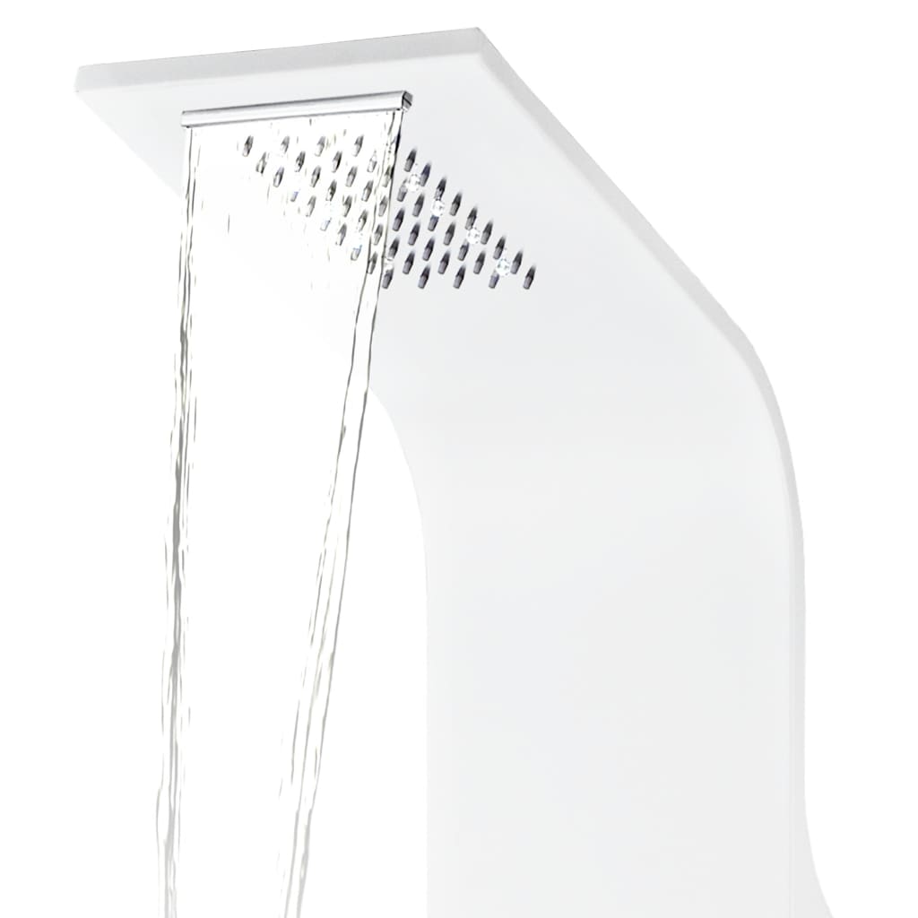 Shower Panel Unit Aluminium 20x44x130 cm White