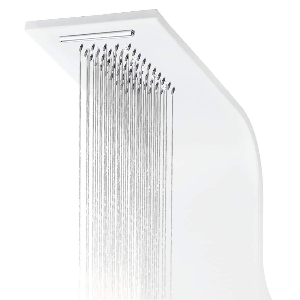 Shower Panel Unit Aluminium 20x44x130 cm White