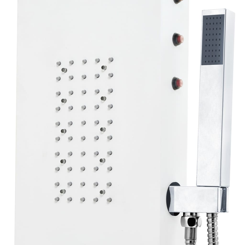 Shower Panel Unit Aluminium 20x44x130 cm White