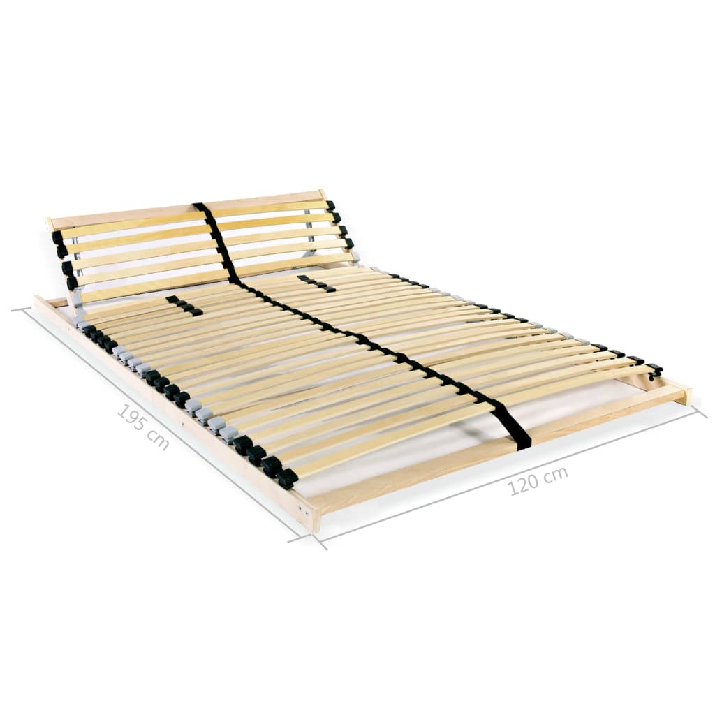 Slatted Bed Base without Mattress with 28 Slats 7 Zones 120x200 cm
